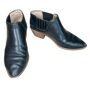 Madewell The Bonham Boot 7.5 Black Leather Ankle Bootie Boho Classic Office